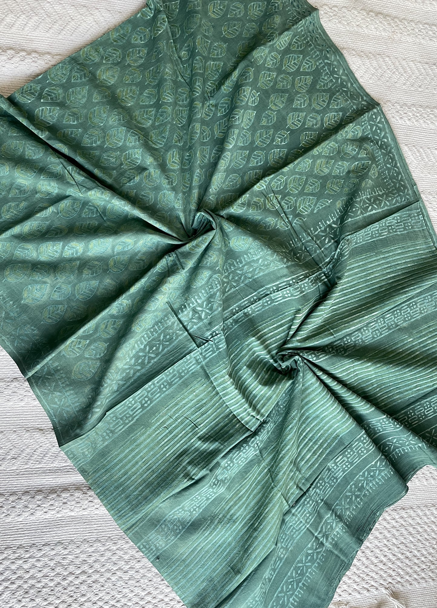 Vanaspati handvlock print pure cotton saree - 9