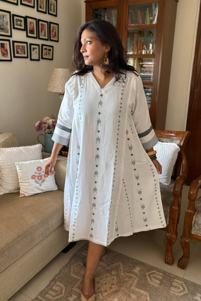 Bani - Handwoven Jamdani soft cotton dress