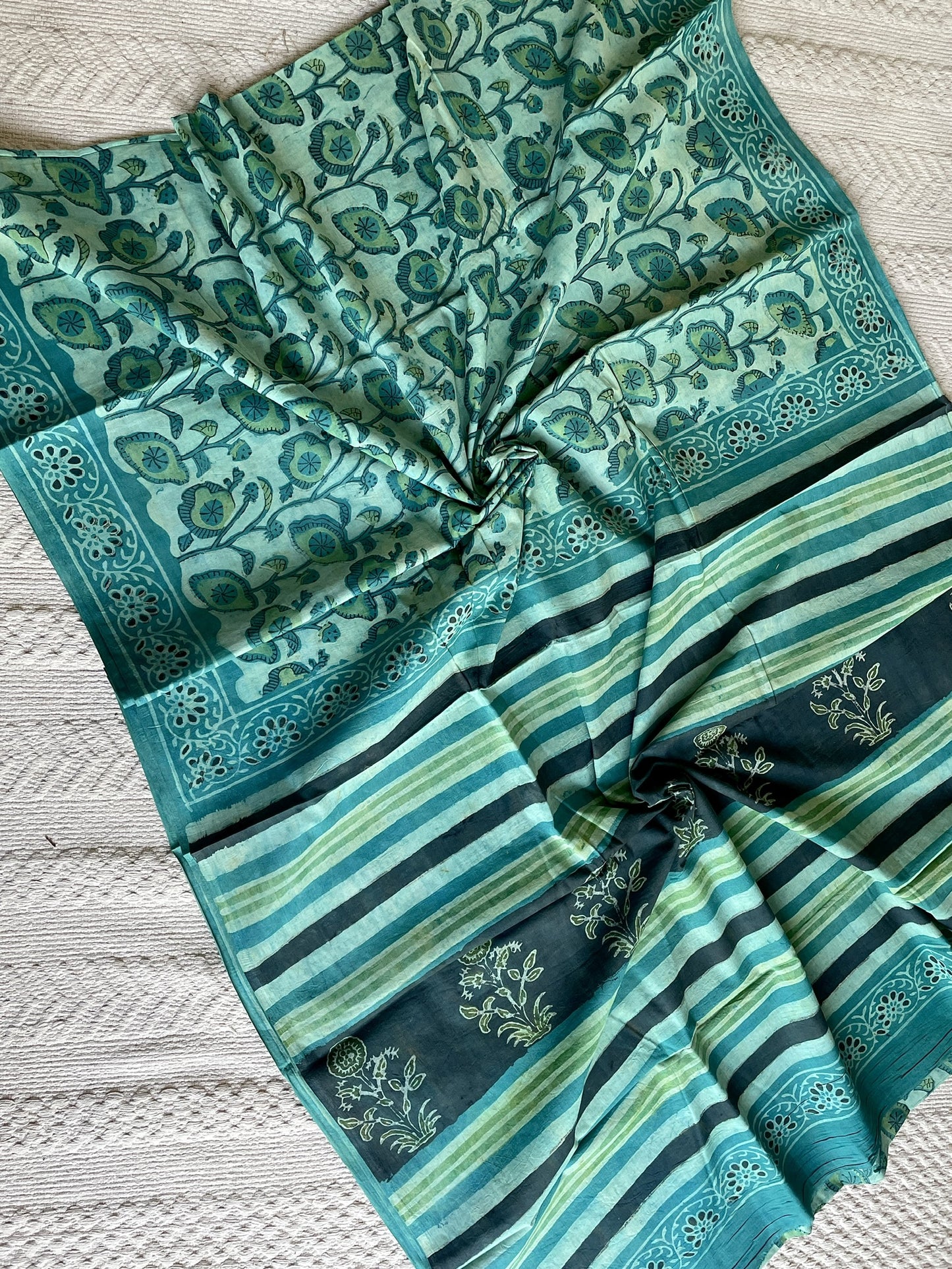 Vanaspati handblock print pure cotton saree - 7