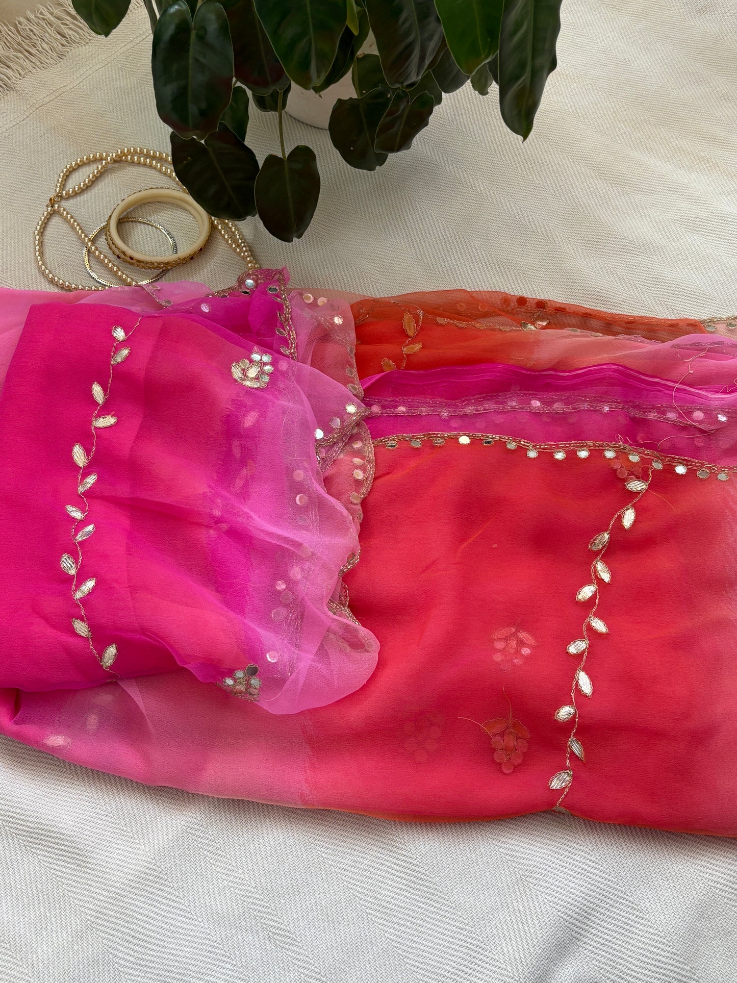 Gulaab chiffon saree - pink
