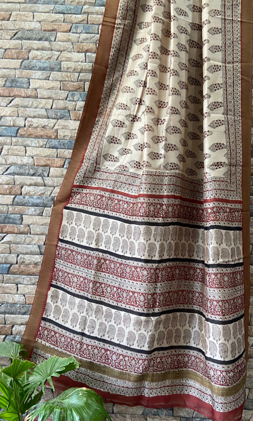 Maati - Handblock printed desi ghicha silk sarees