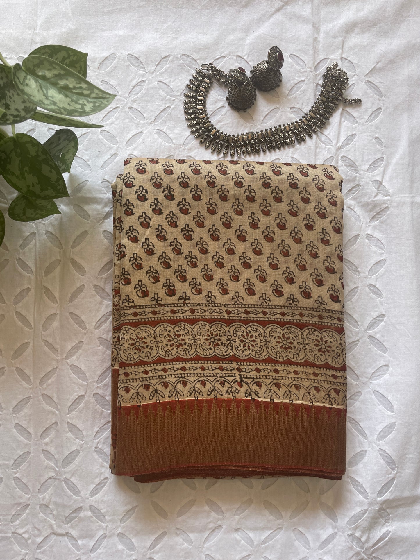 Maati - Handblock printed desi ghicha silk sarees