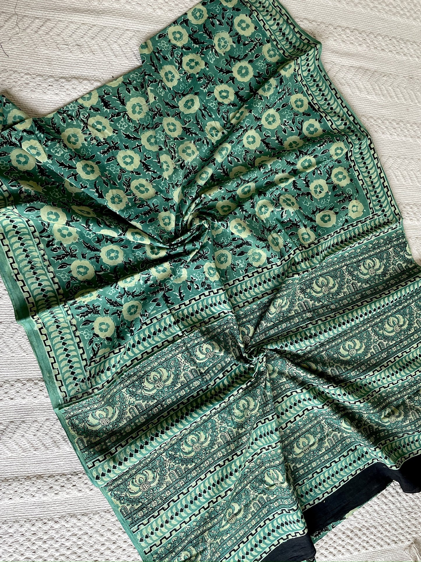Vanaspati handblock print pure cotton saree - 14