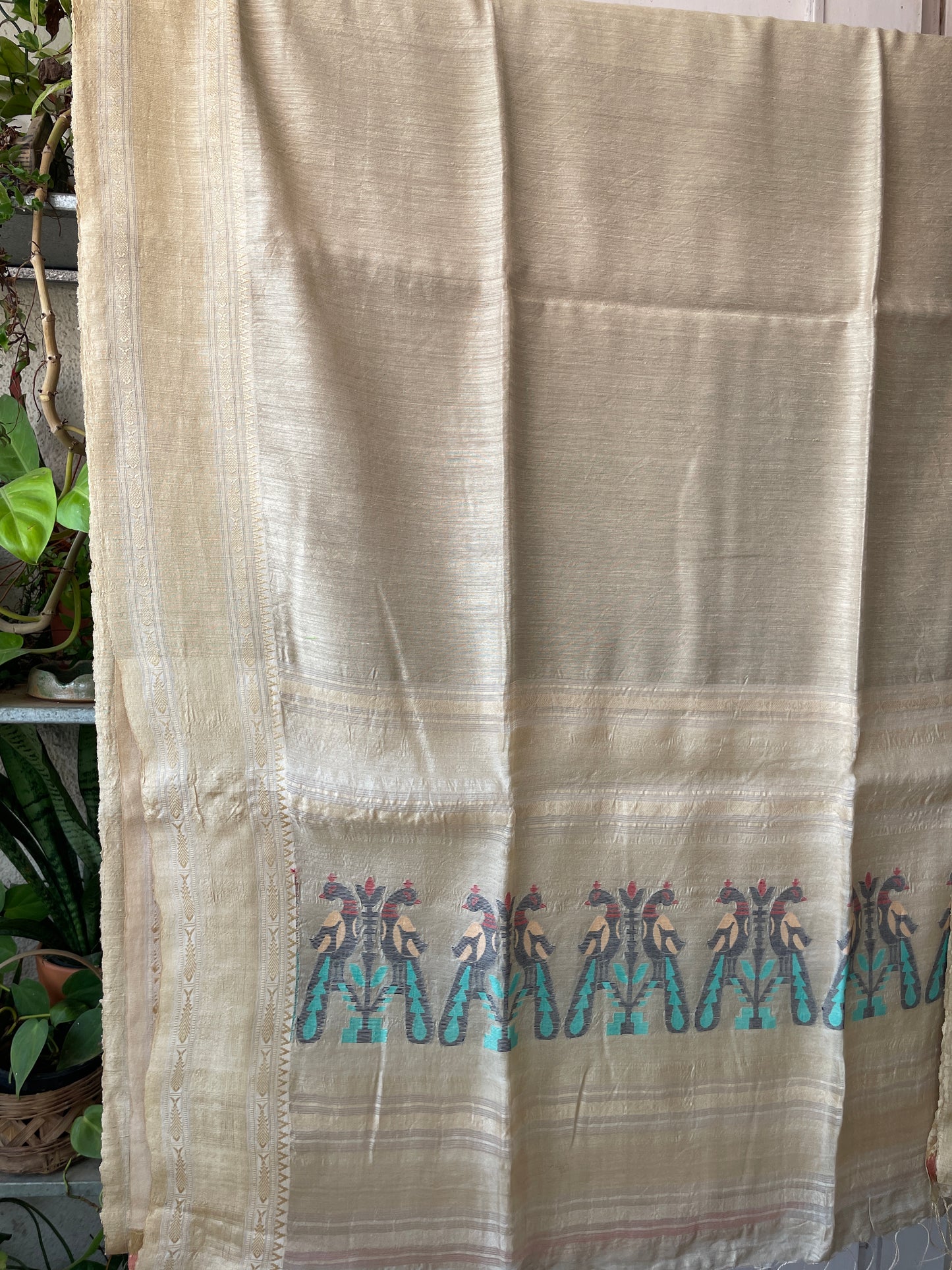 Pure Matka Silk Jamdani saree - Beige