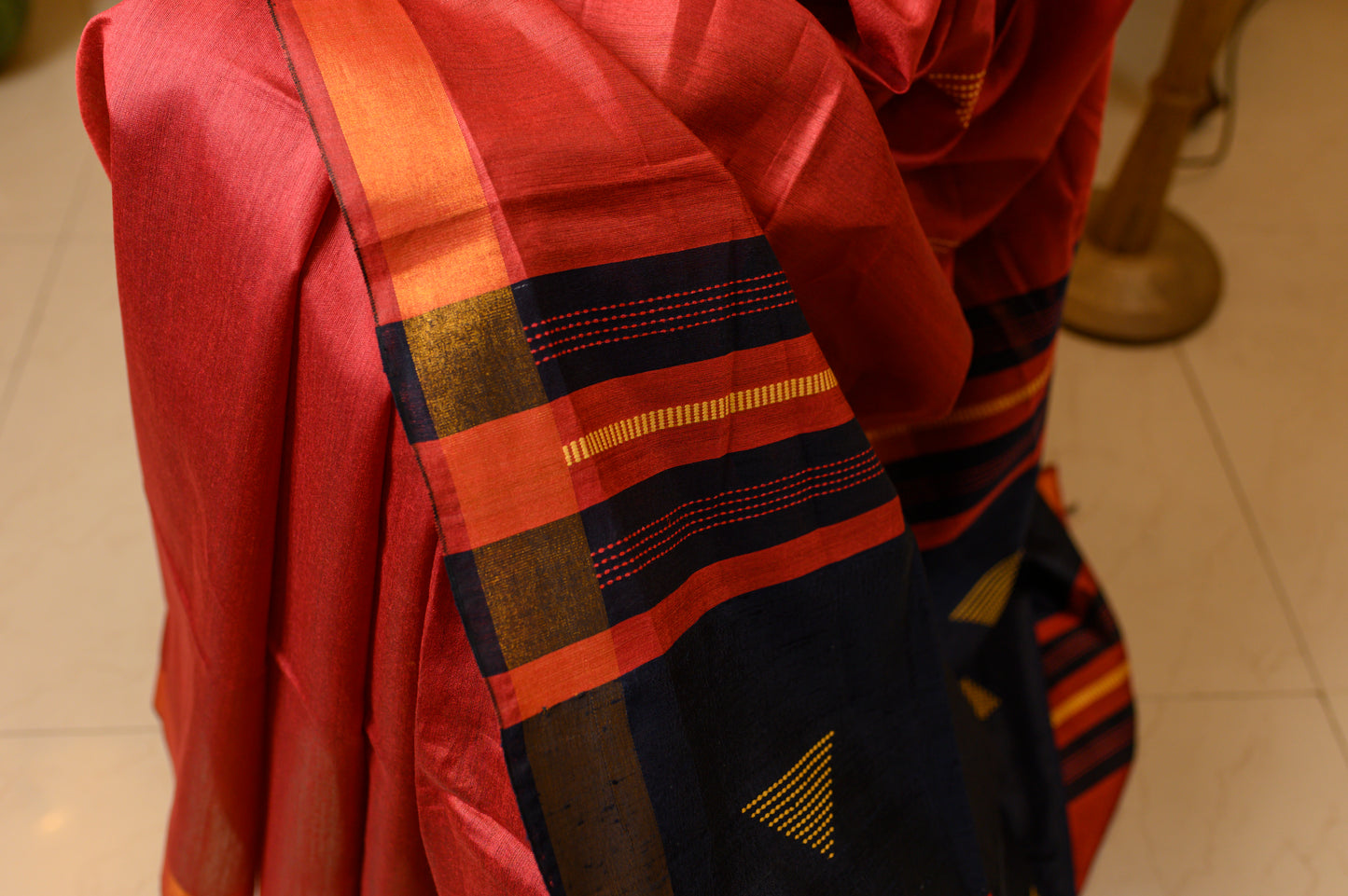Pure Eri silk saree - Red