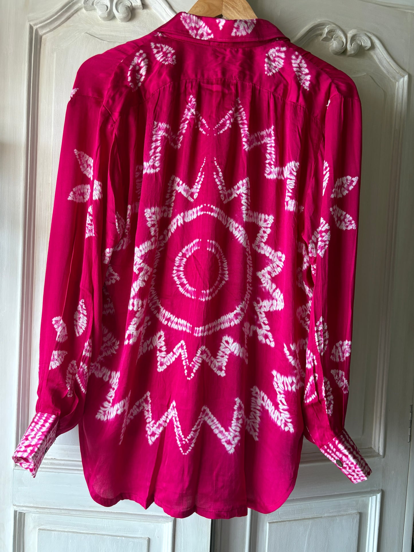 Deser Rosę 1 - Pure modal silk shirt with Shibori