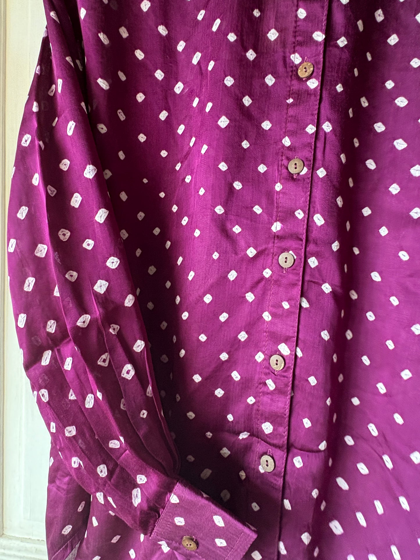 Desert Rose 3 - Bandhni pure modal silk shirt (purple)