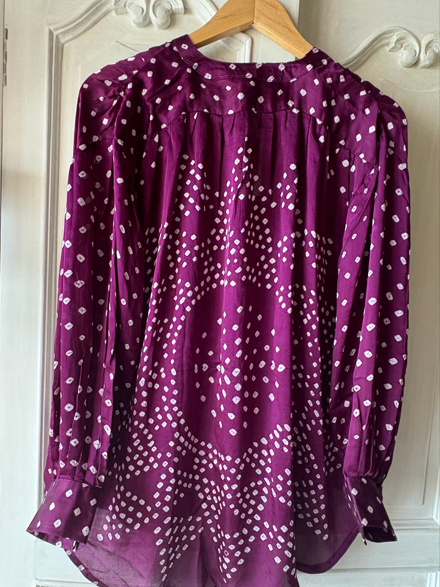 Desert Rose 3 - Bandhni pure modal silk shirt (purple)
