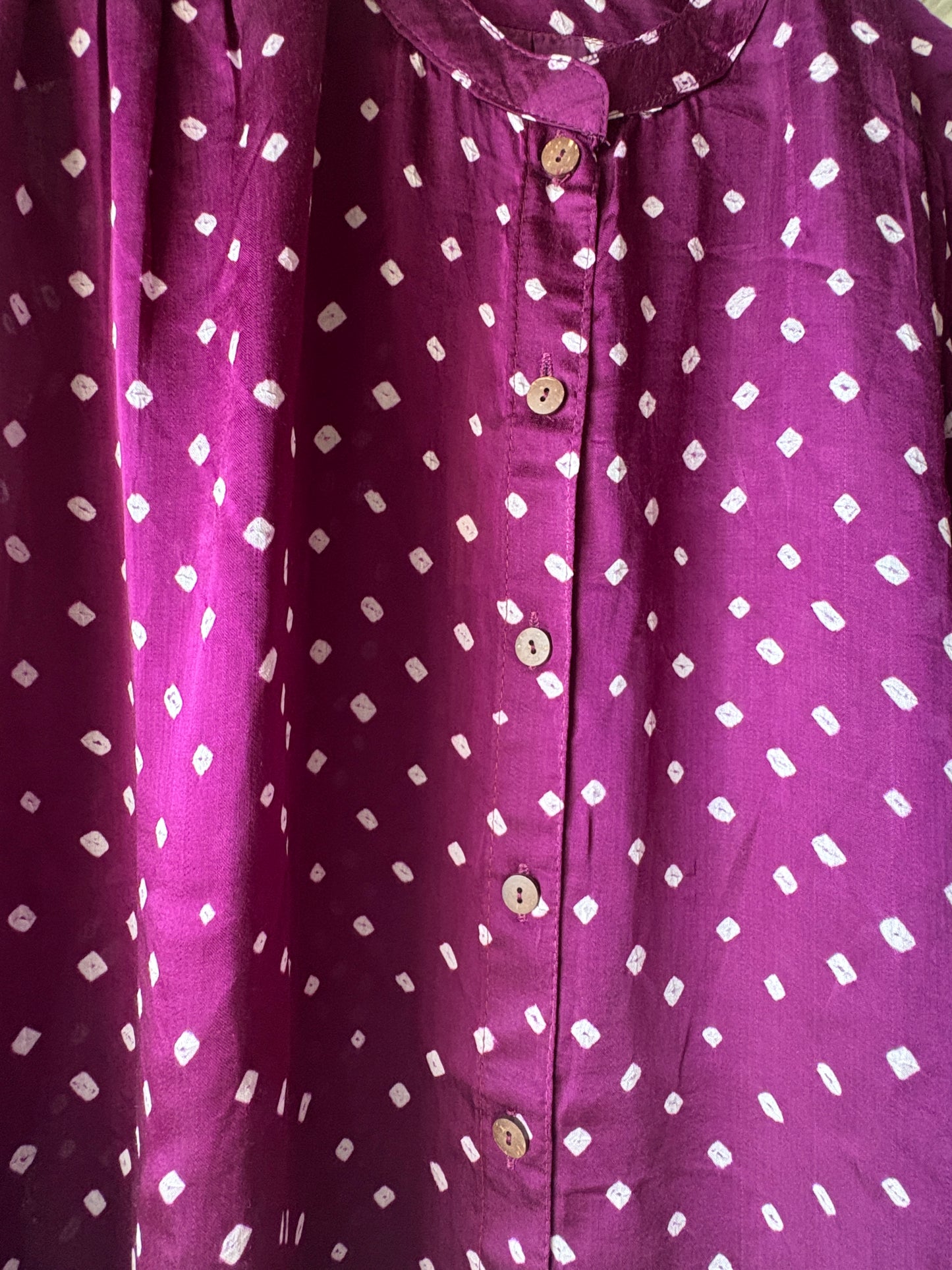 Desert Rose 3 - Bandhni pure modal silk shirt (purple)