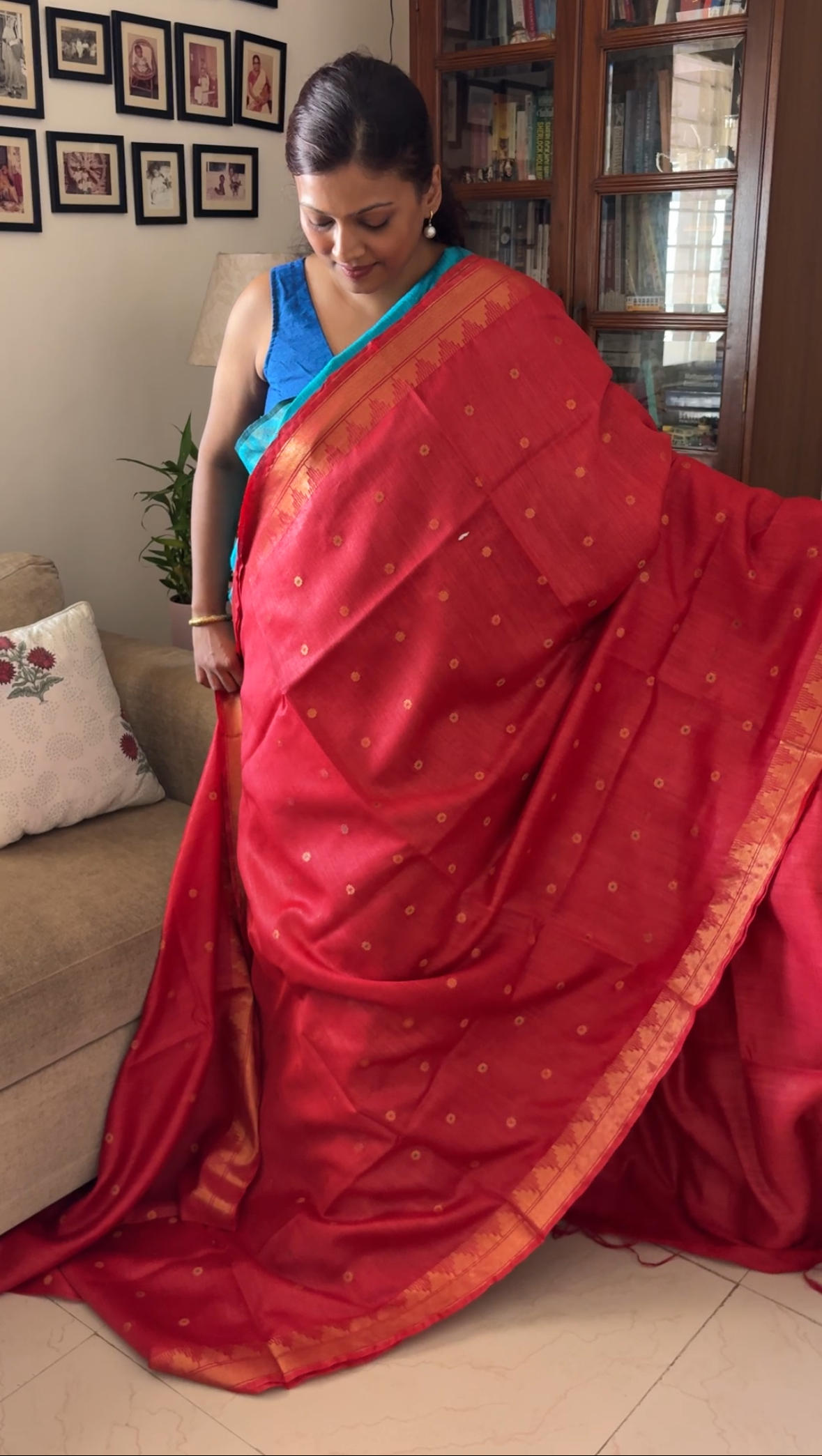 Pure Munga silk saree - Red