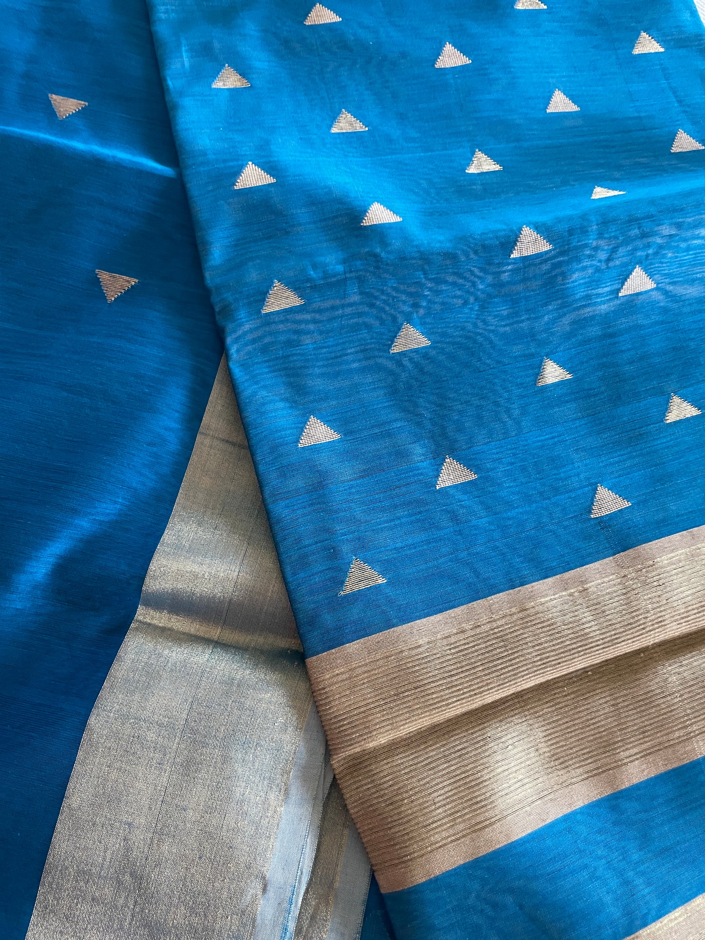 Pure Maheshwari Silk cotton saree - Blue