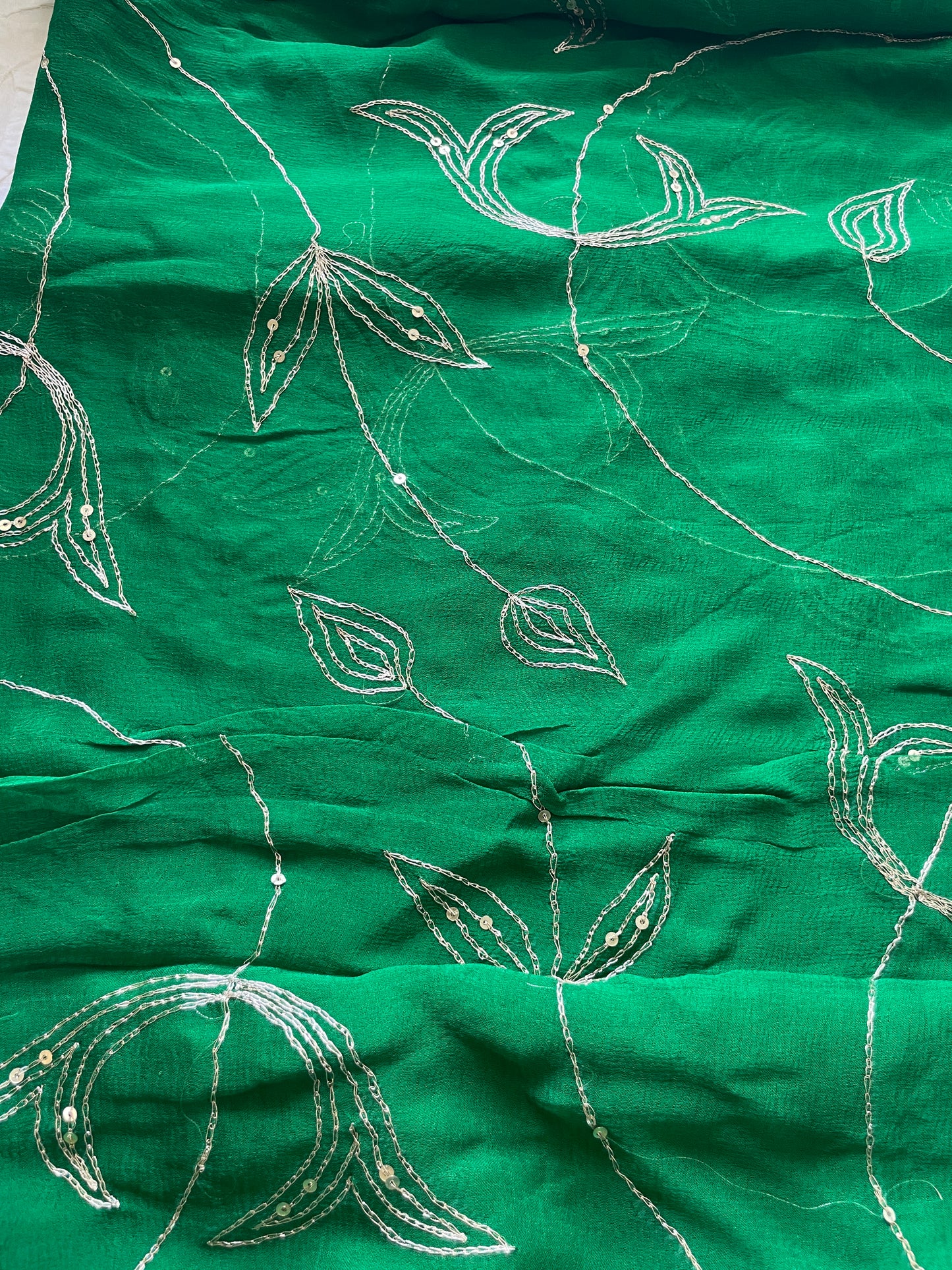 Maharani pure chiffon saree - Green