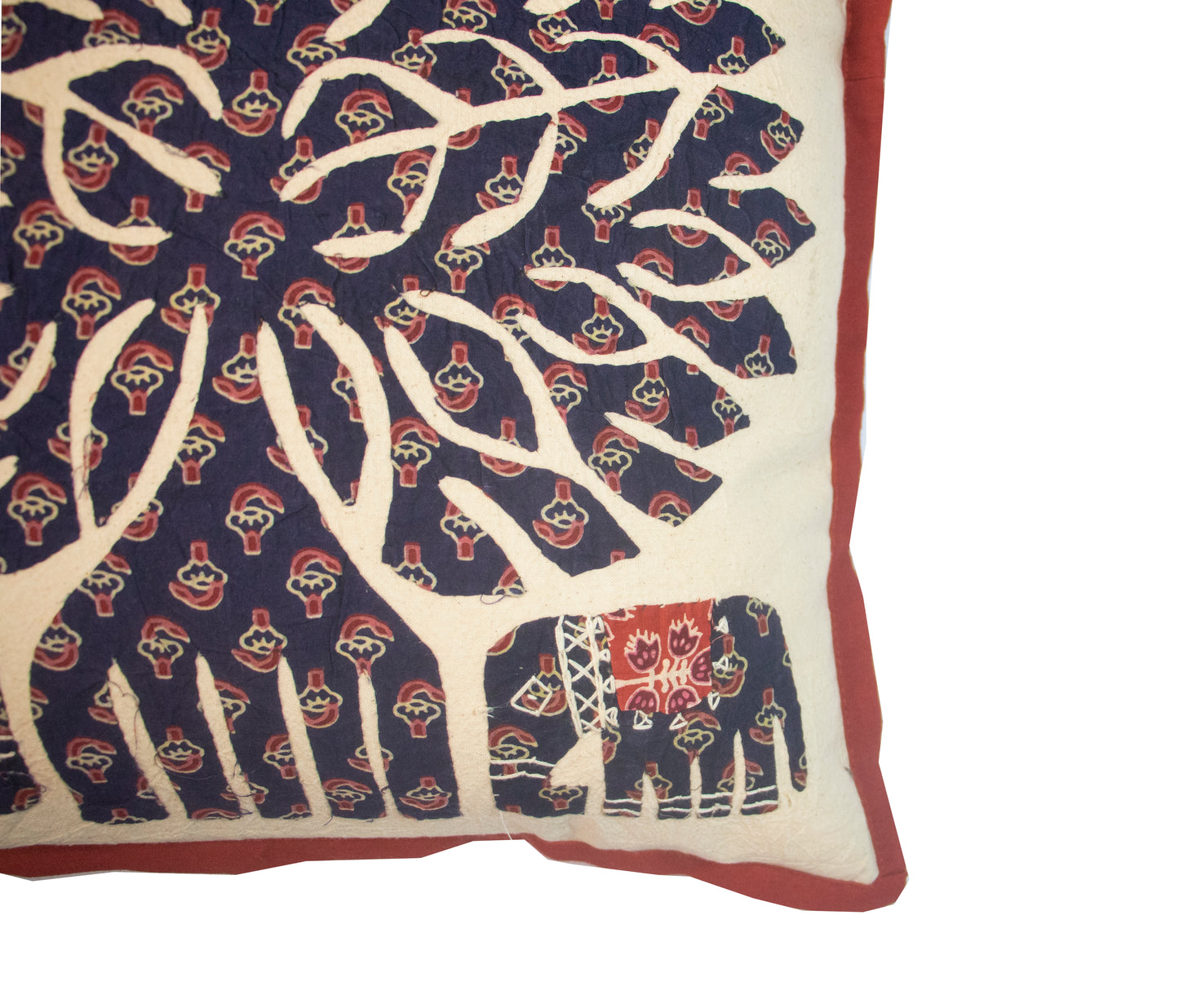 Patch Work Cushion Cover with "Tree of Life" Design - Set of 5