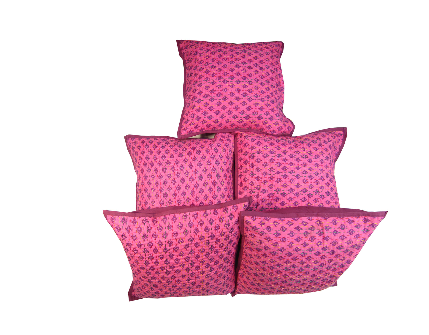 Katha Work Cushion Cover - Set of 5