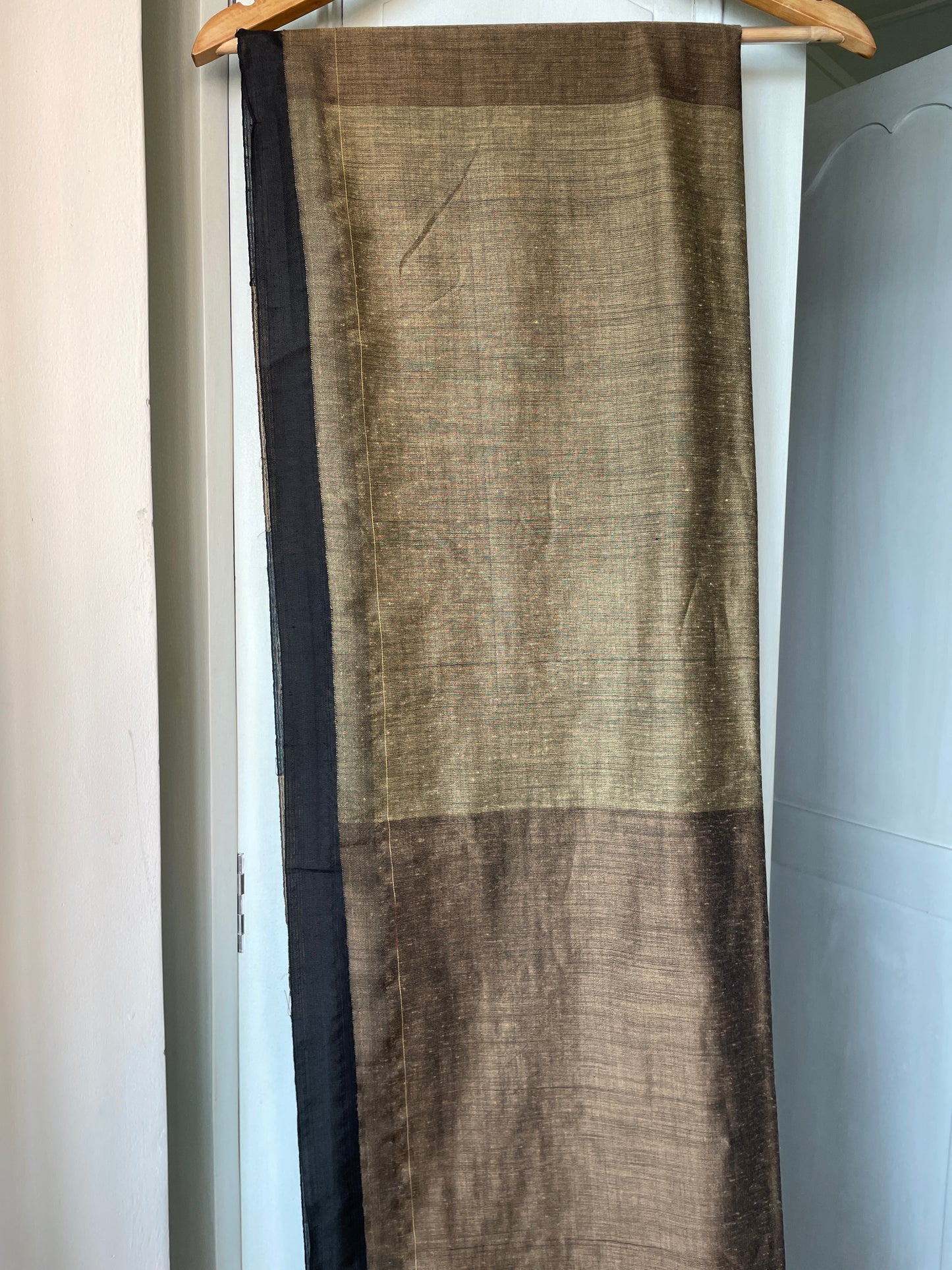 Cotton handloom saree - Black stripes