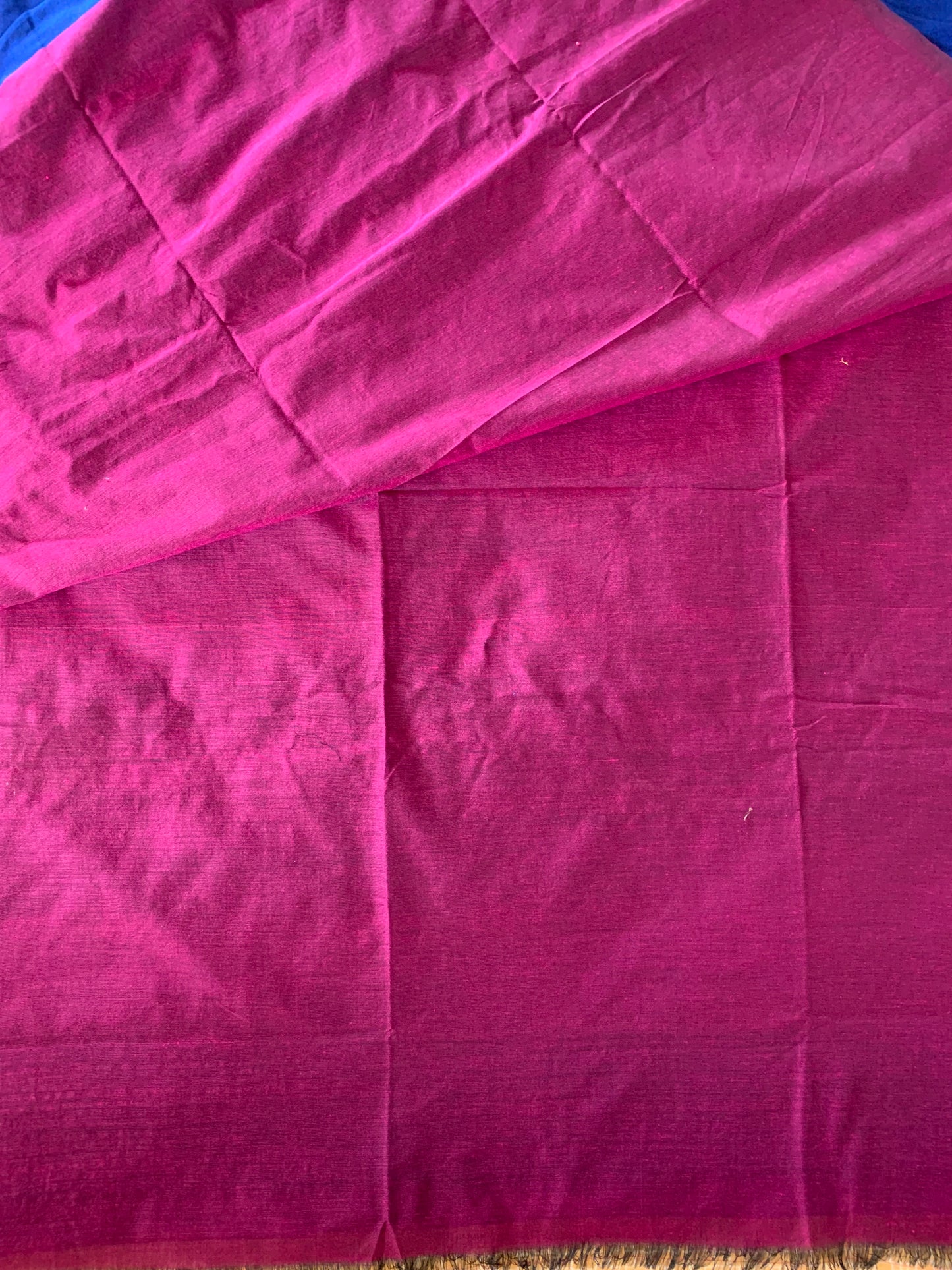 Cotton handloom saree - Blue pink