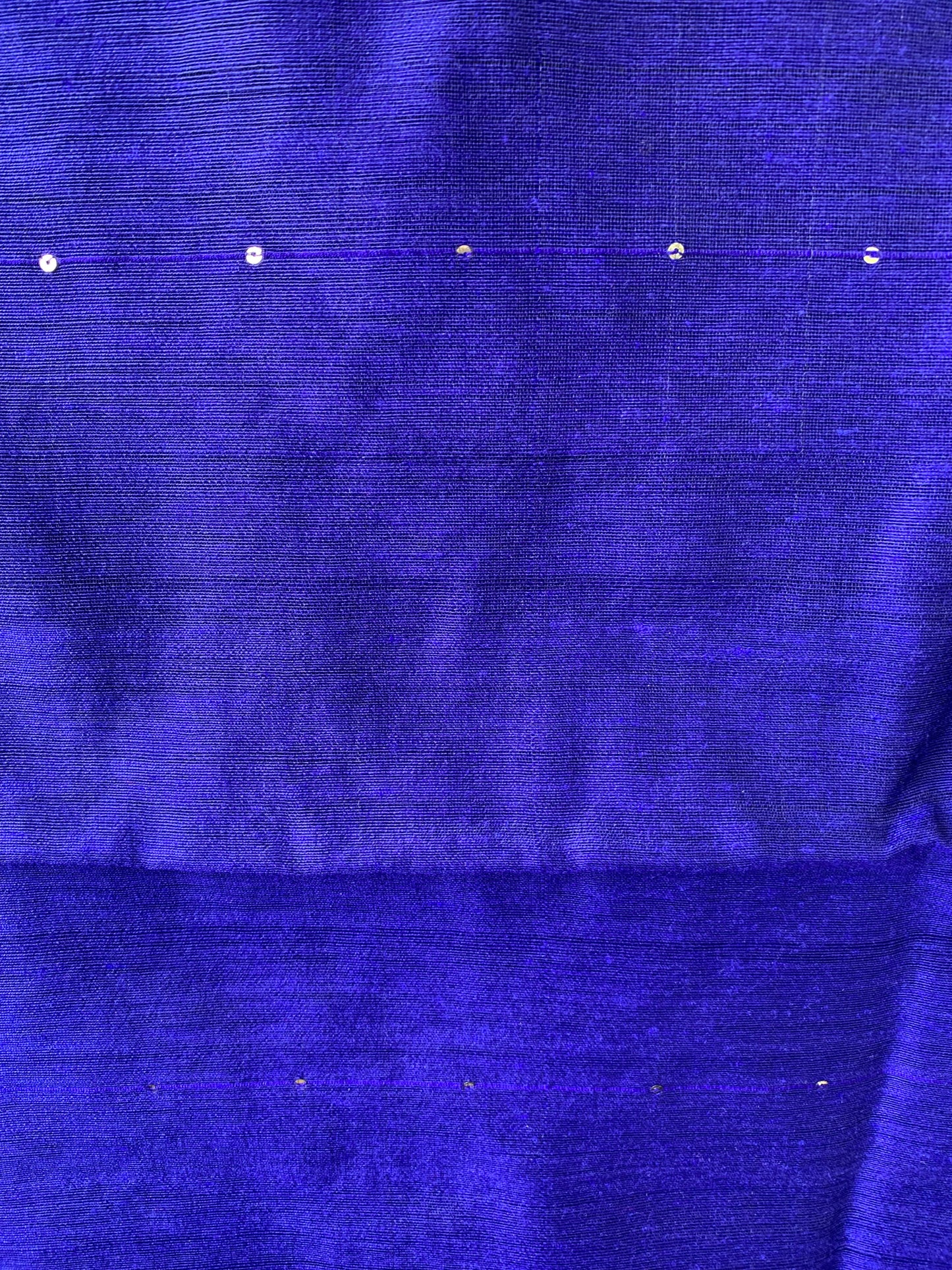 Cotton silk box sequin saree - Blue