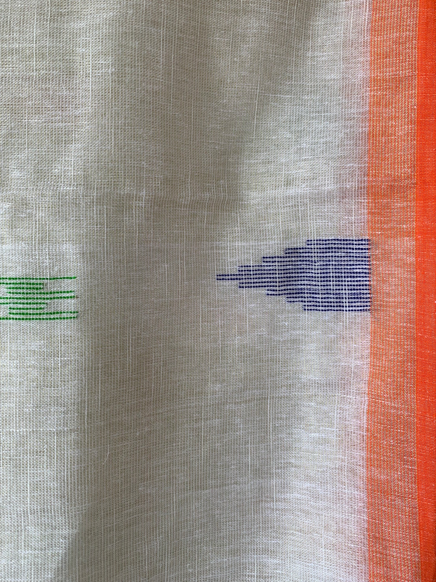 Cotton handloom Jamdani saree - White