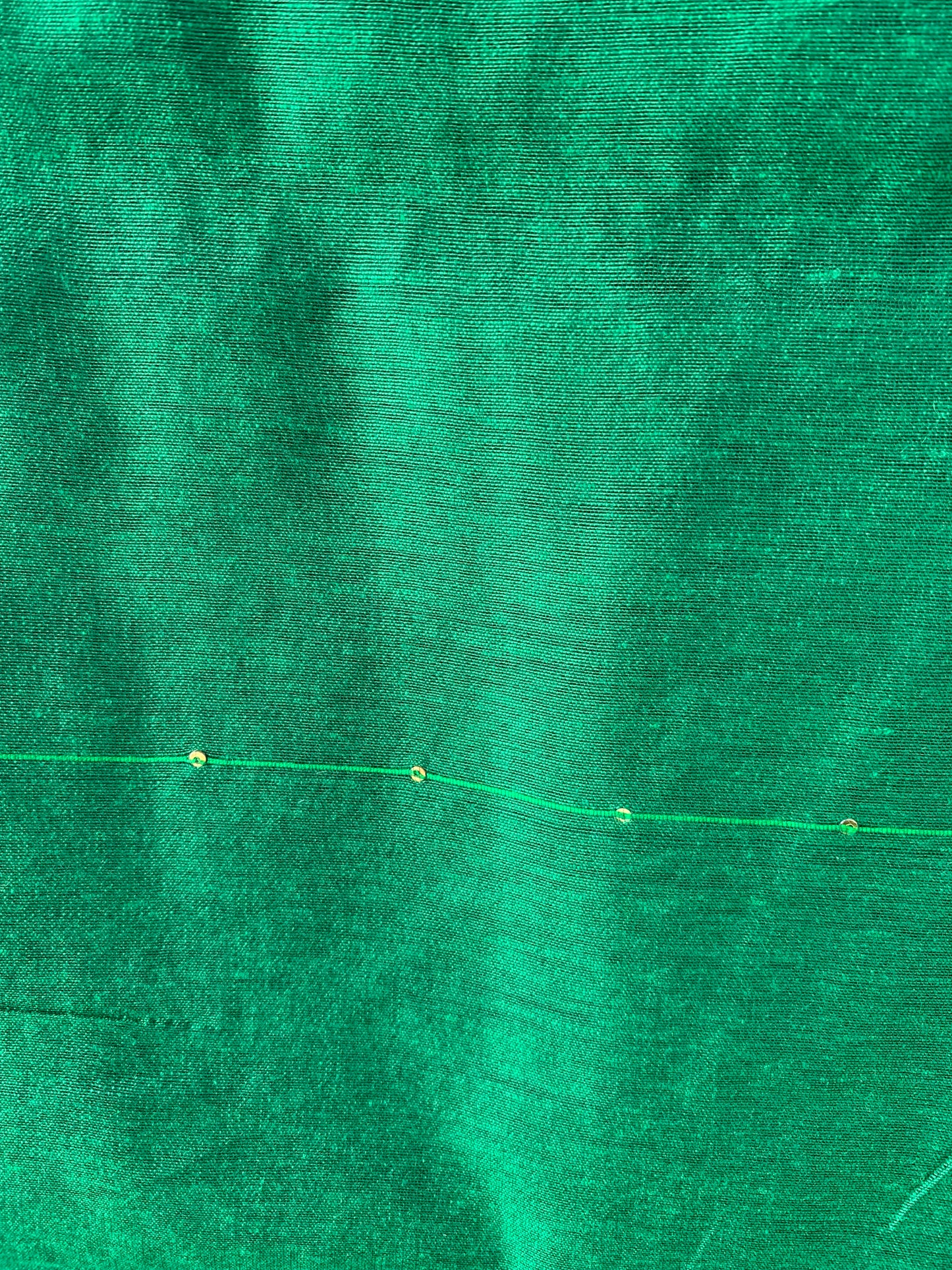 Cotton silk box sequin saree - green 2