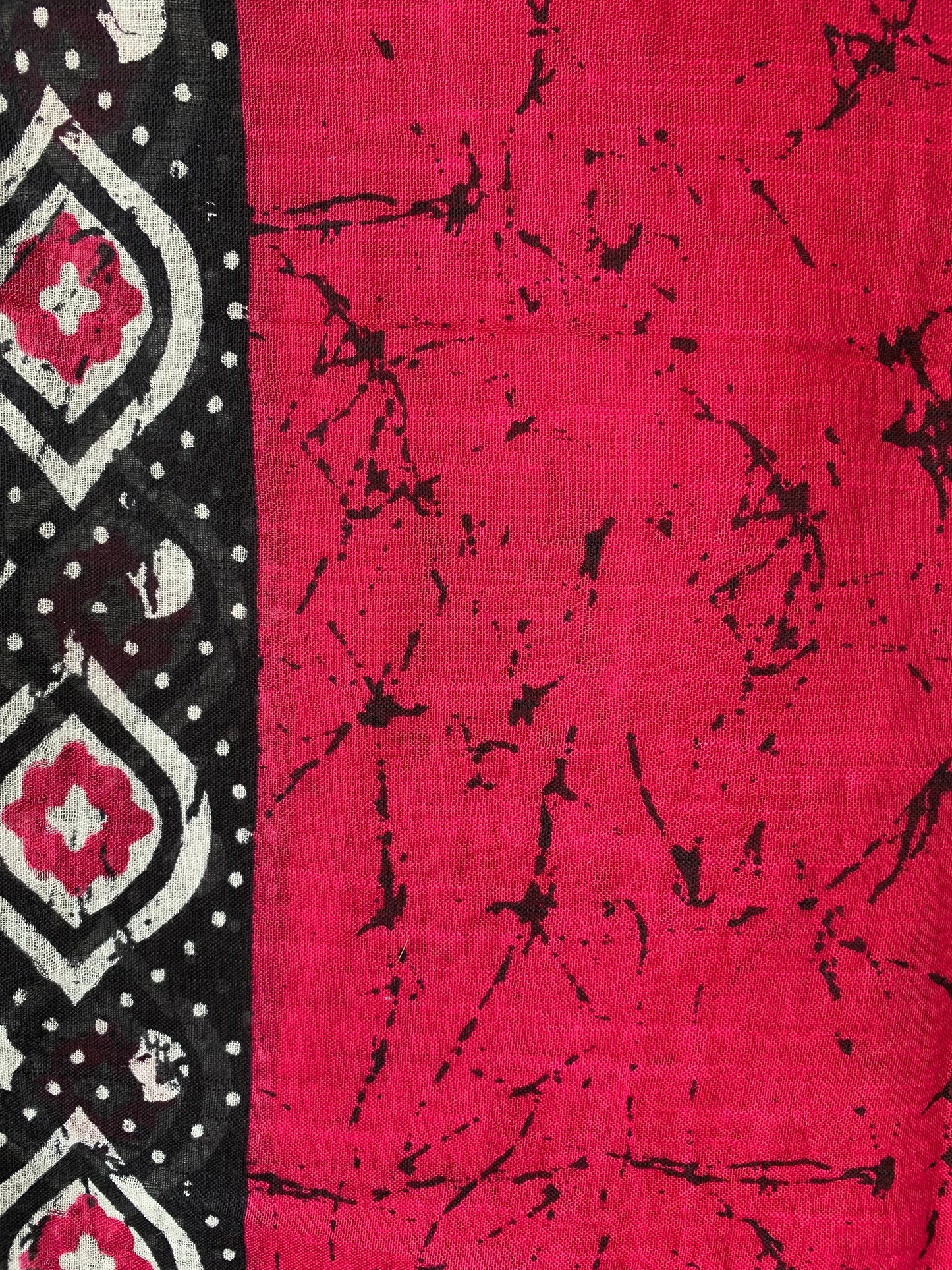 Cotton Linen handblock print saree