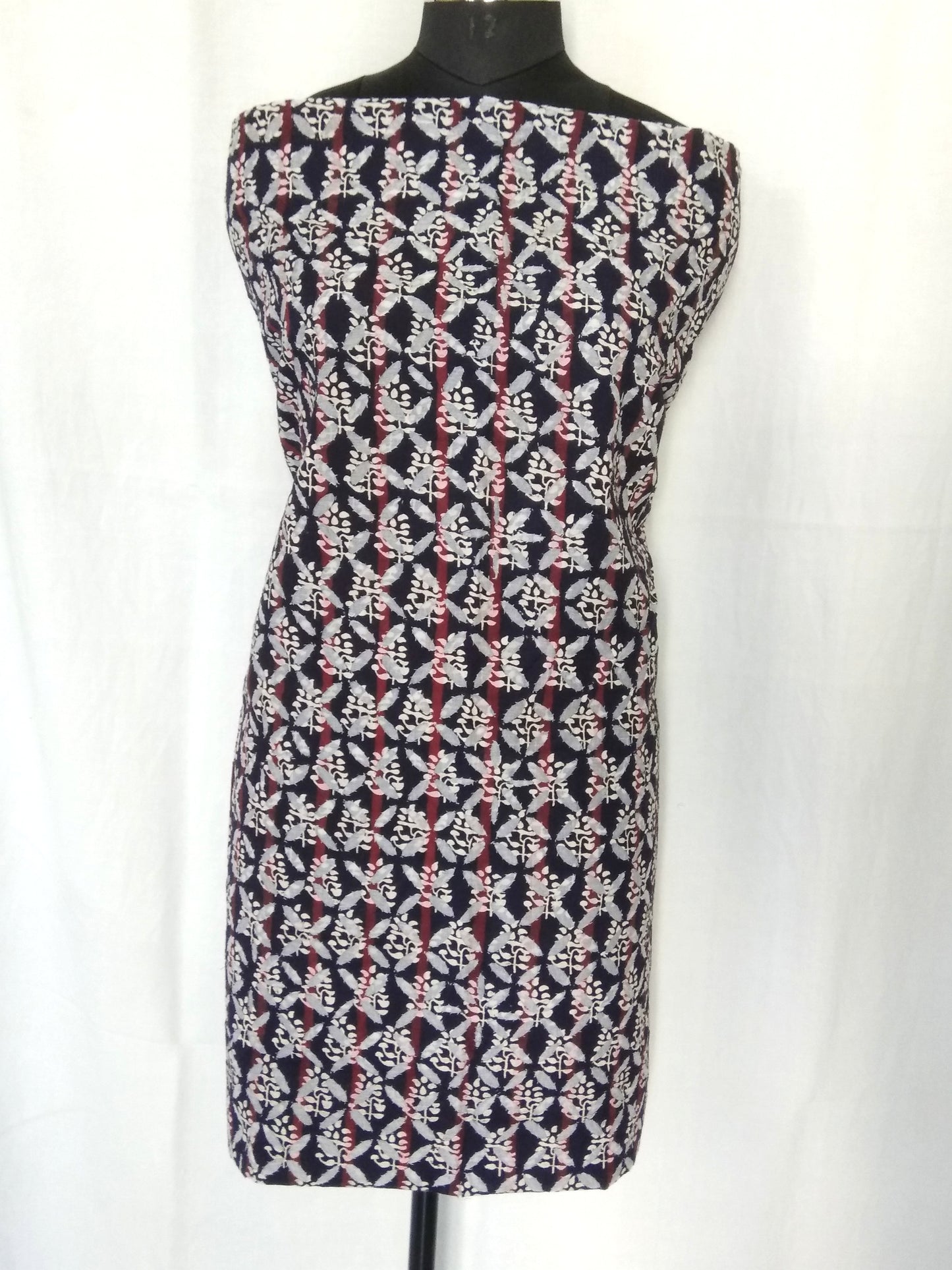 Applique Work Cotton Kurta Fabric