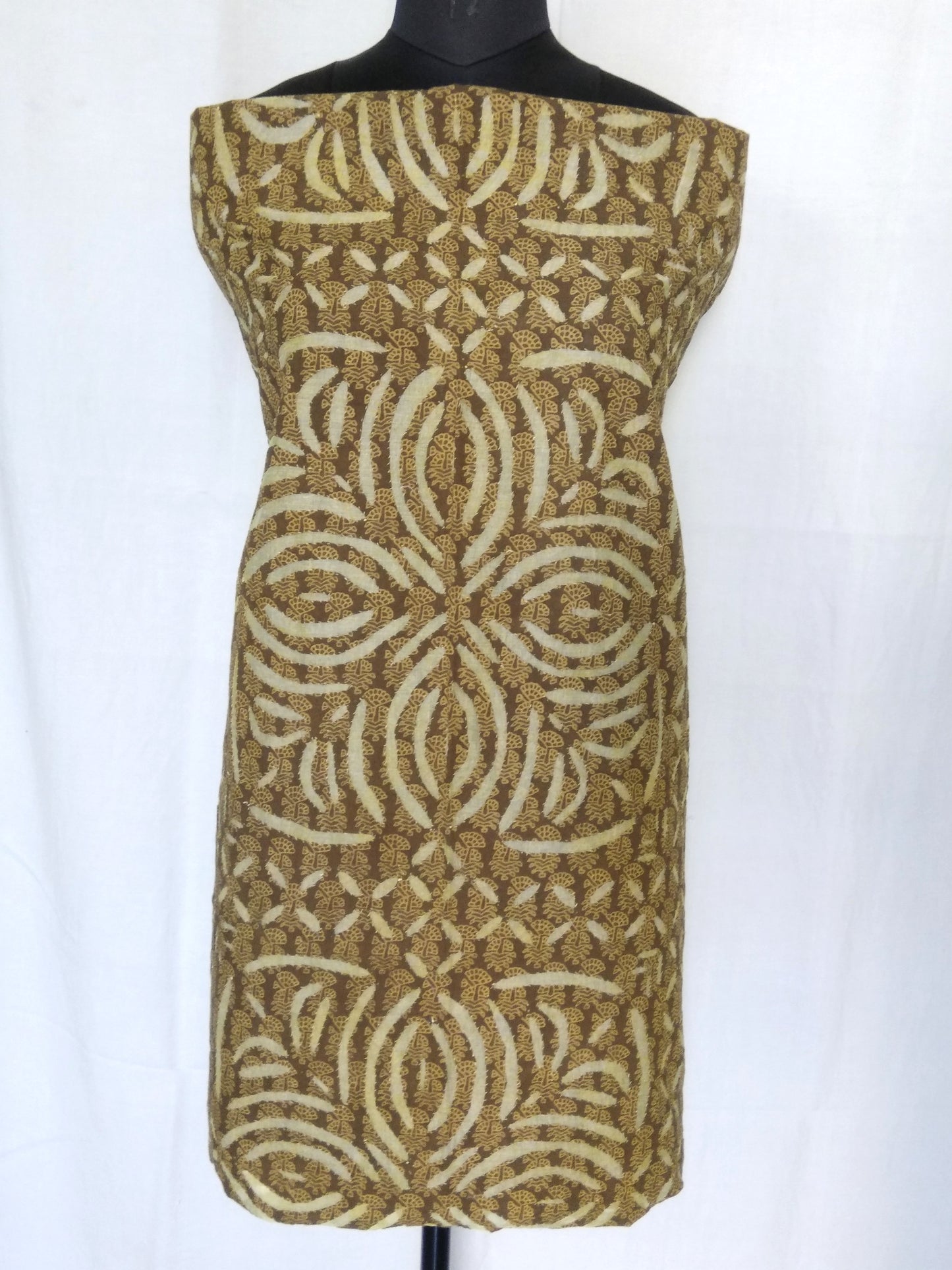 Applique Work Cotton Kurta Fabric