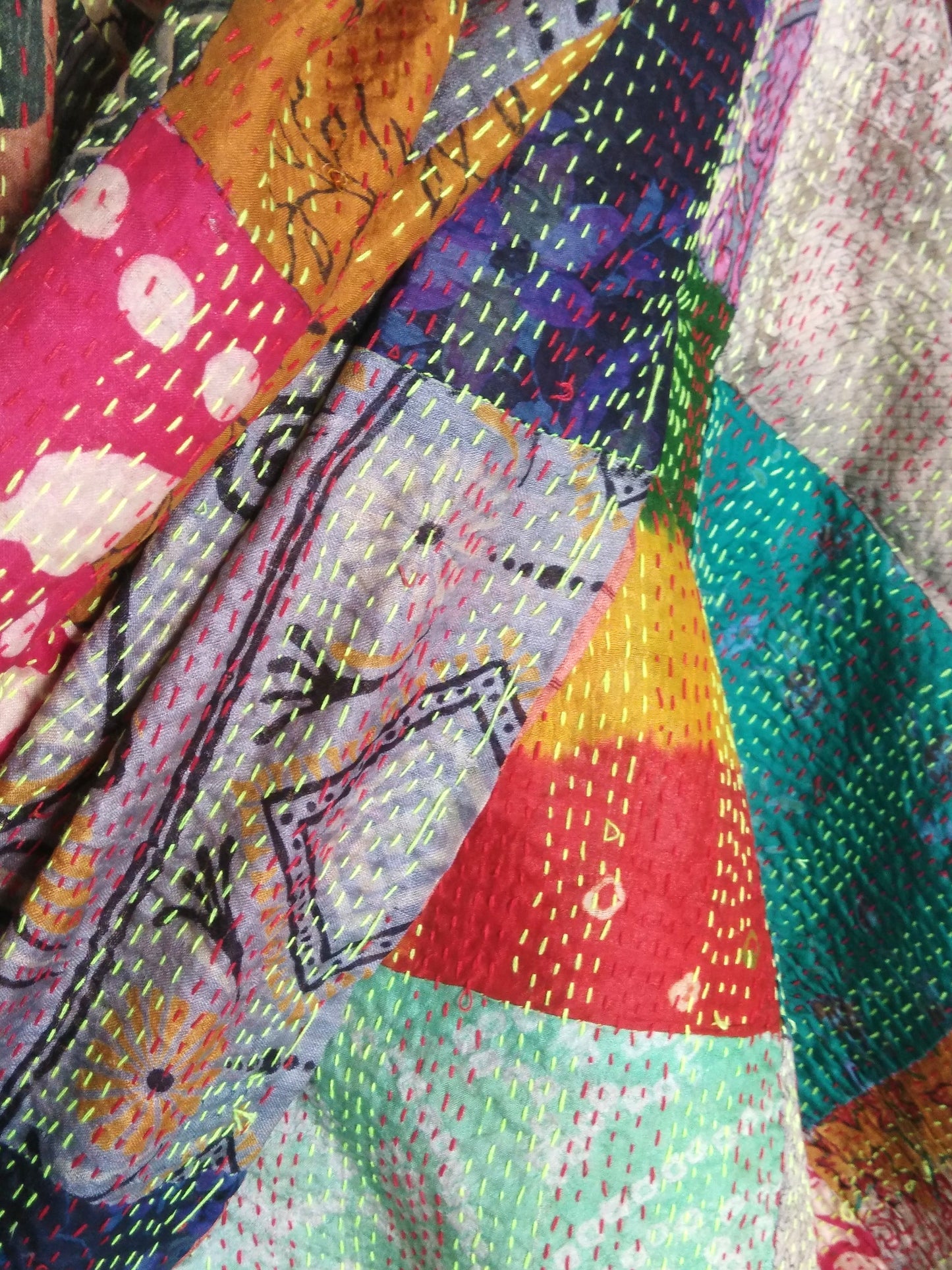 Katha Work and Patch Work Reversible Dupatta