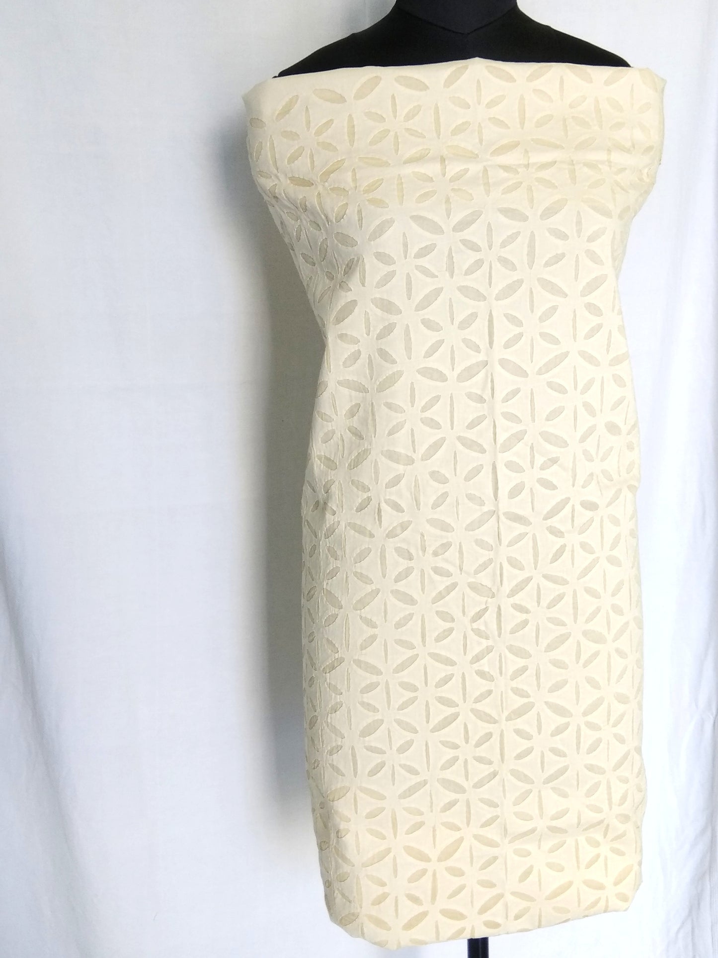 Applique Work Cotton Kurta Fabric