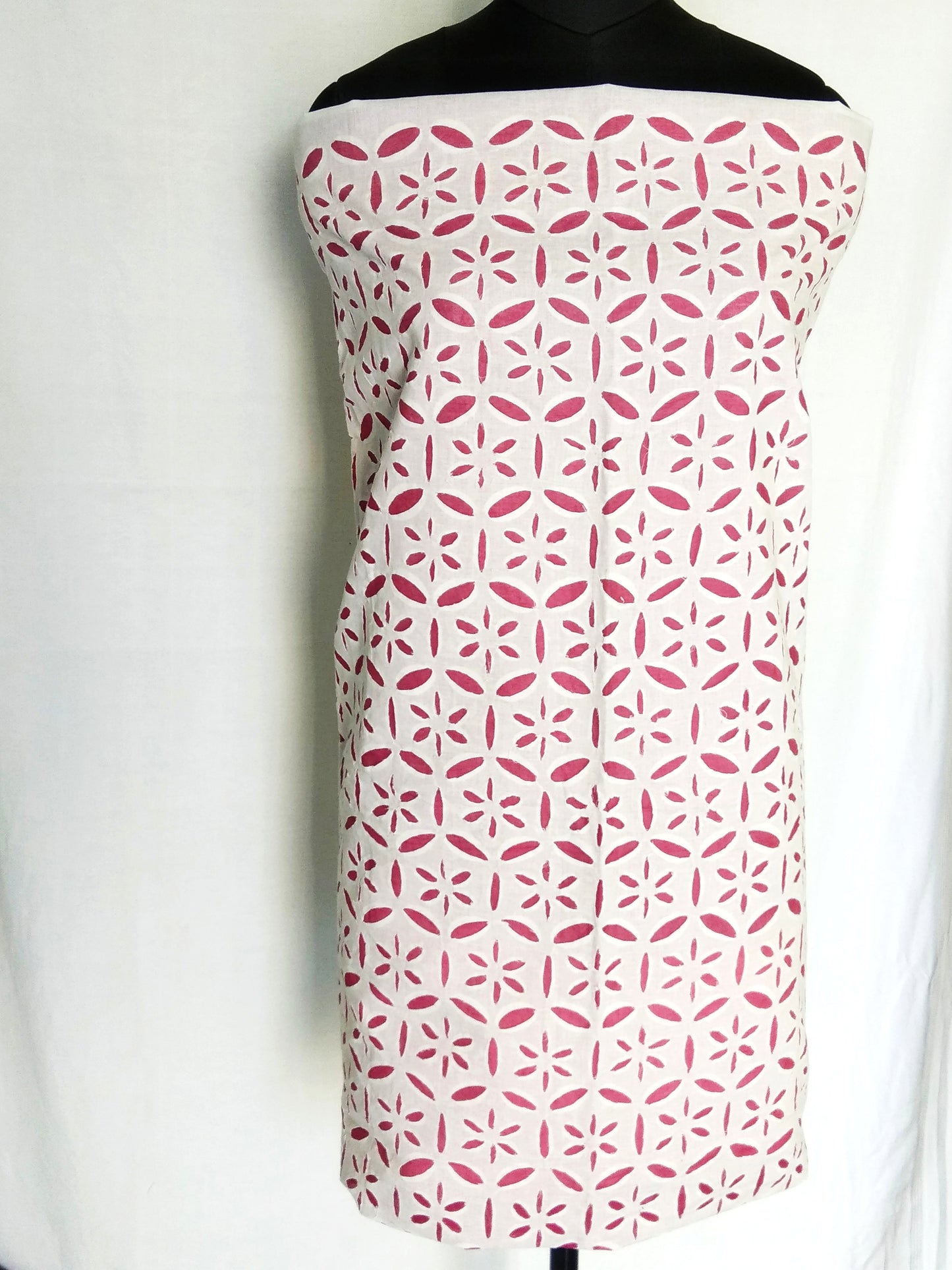 Applique Work Cotton Kurta Fabric
