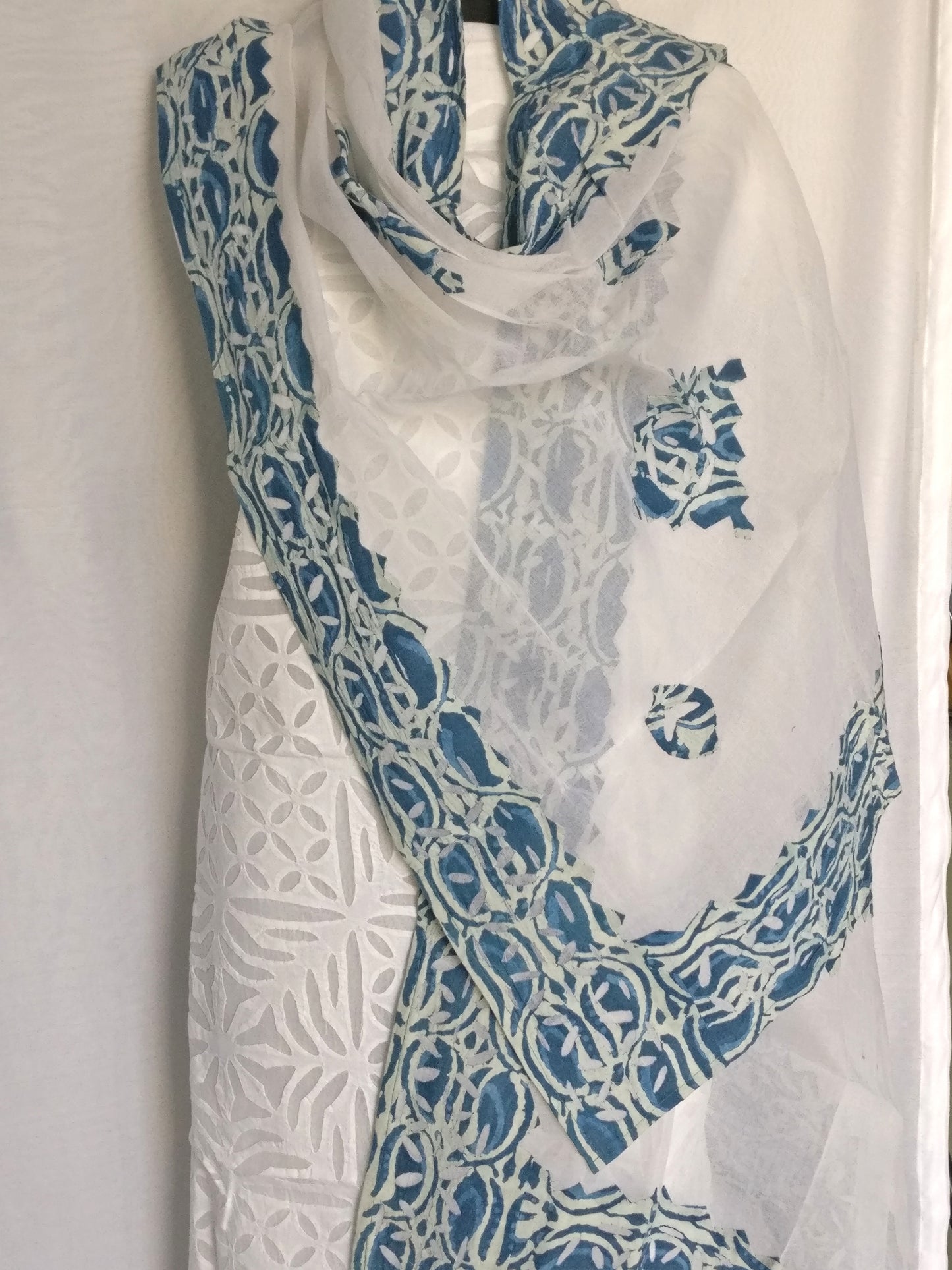 3 Pc. Suit Fabric - Cotton - Kurta & Dupatta with Applique Work and Bottom