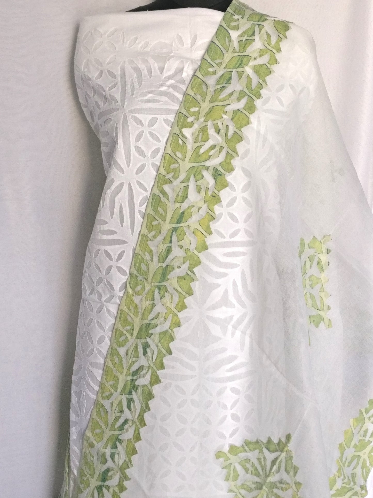 Cotton Dupatta with Applique Work