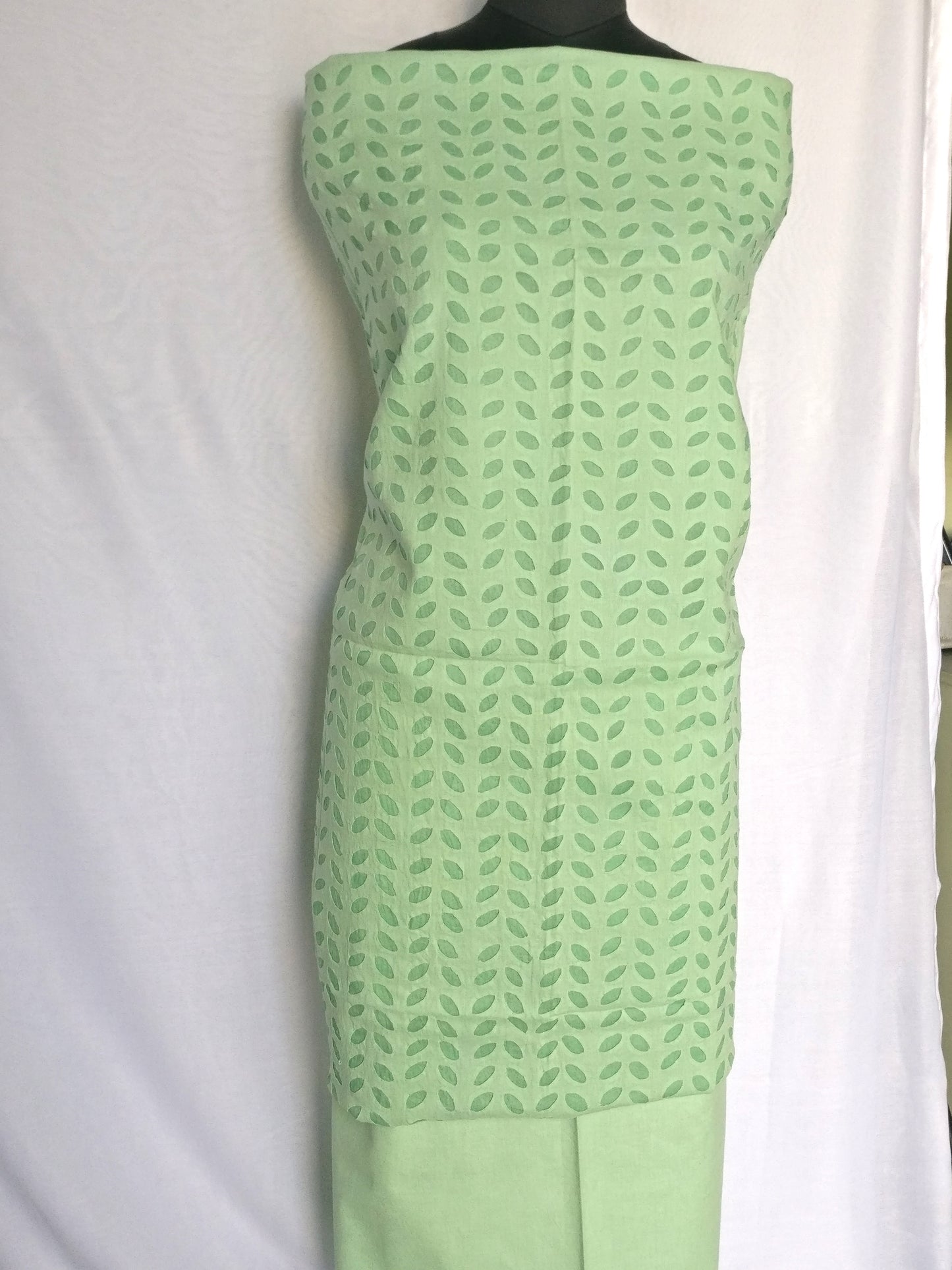 3 Pc. Suit Fabric - Cotton - Kurta & Dupatta with Applique Work and Bottom