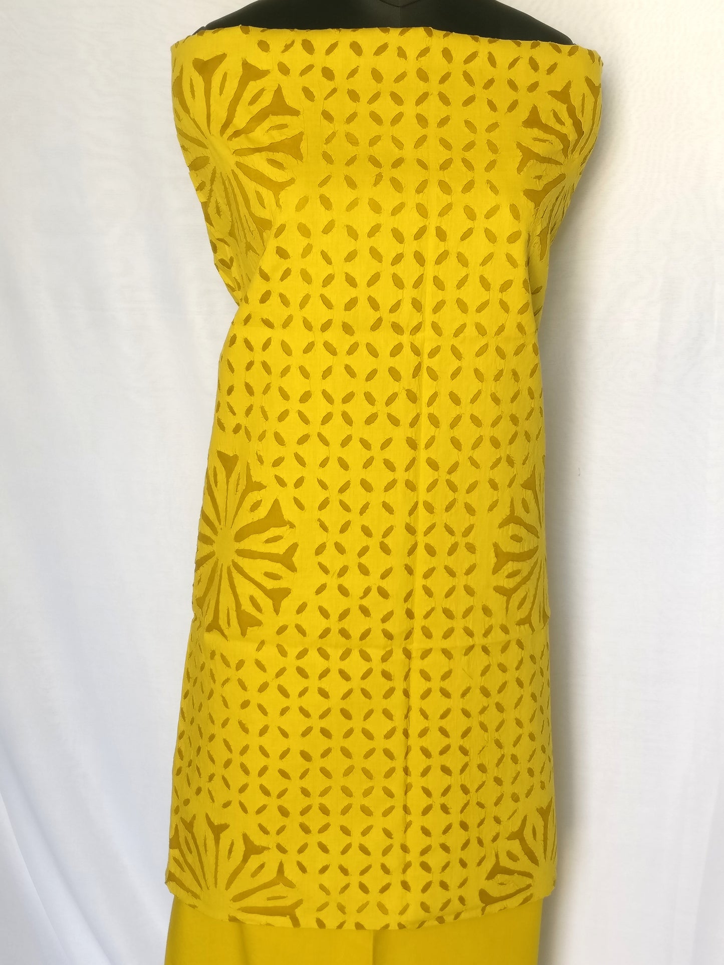 3 Pc. Suit Fabric - Cotton - Kurta & Dupatta with Applique Work and Bottom