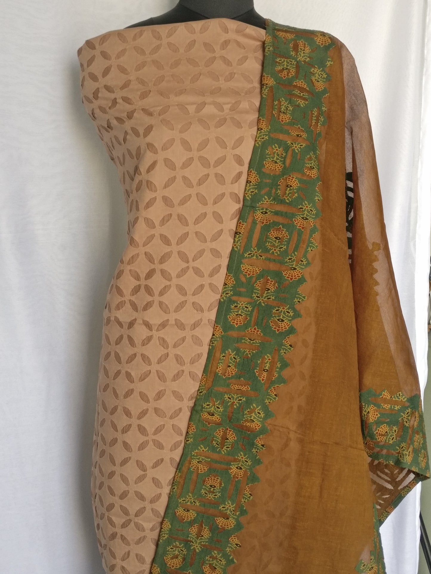 Cotton Dupatta with Applique Work