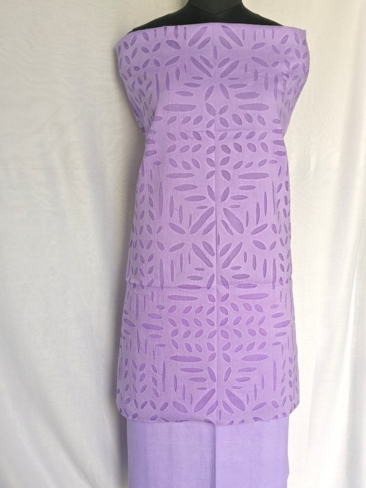 3 Pc. Suit Fabric - Cotton - Kurta & Dupatta with Applique Work and Bottom