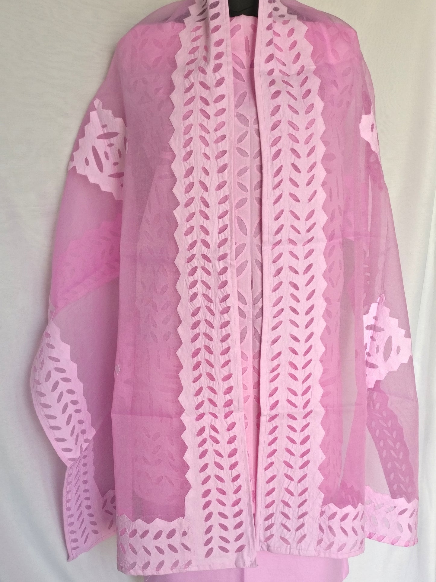 3 Pc. Suit Fabric - Cotton - Kurta & Dupatta with Applique Work and Bottom