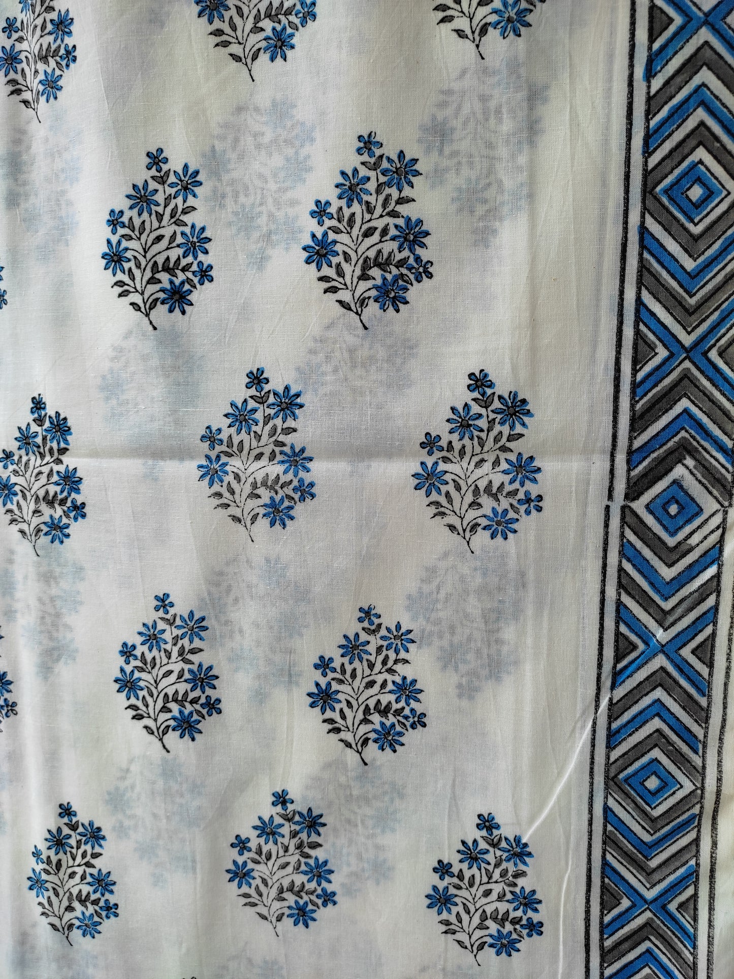 PURE COTTON HAND BLOCK PRINTED 3-PIECE SUIT FABRIC
