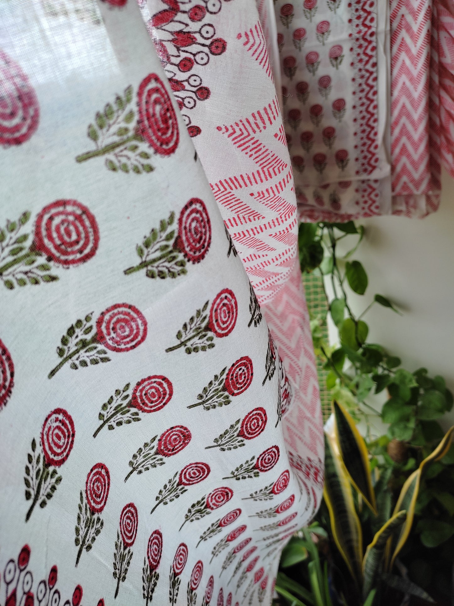 PURE COTTON HAND BLOCK PRINTED 3-PIECE SUIT FABRIC