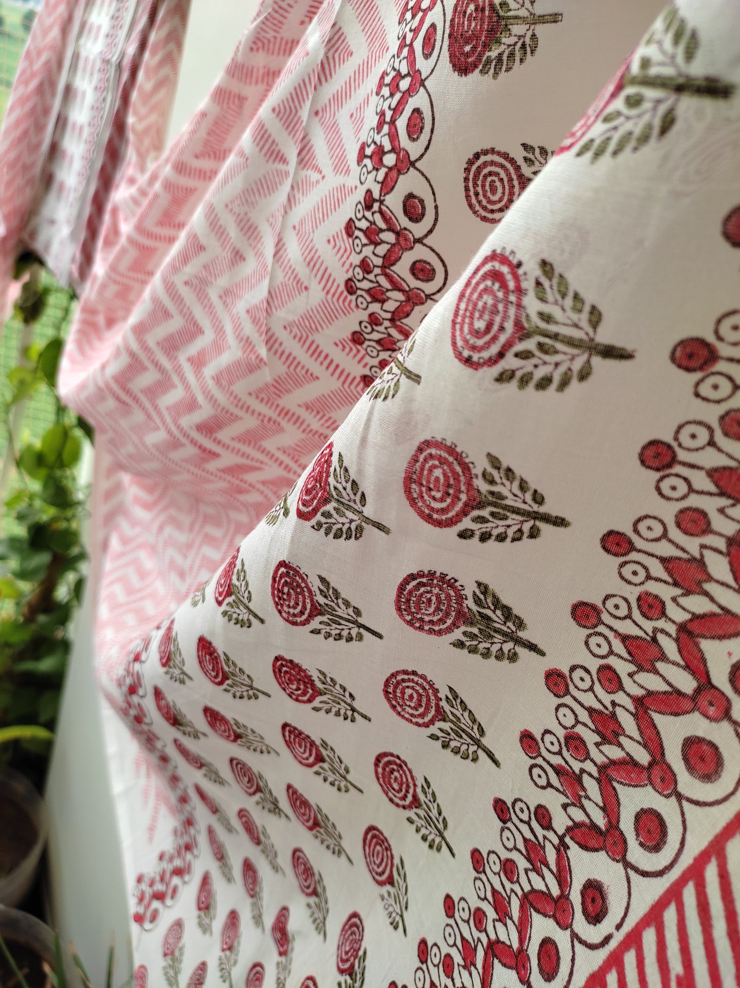 PURE COTTON HAND BLOCK PRINTED 3-PIECE SUIT FABRIC