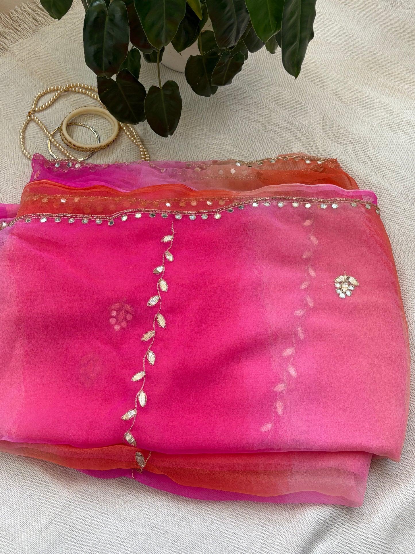 Gulaab chiffon saree - pink