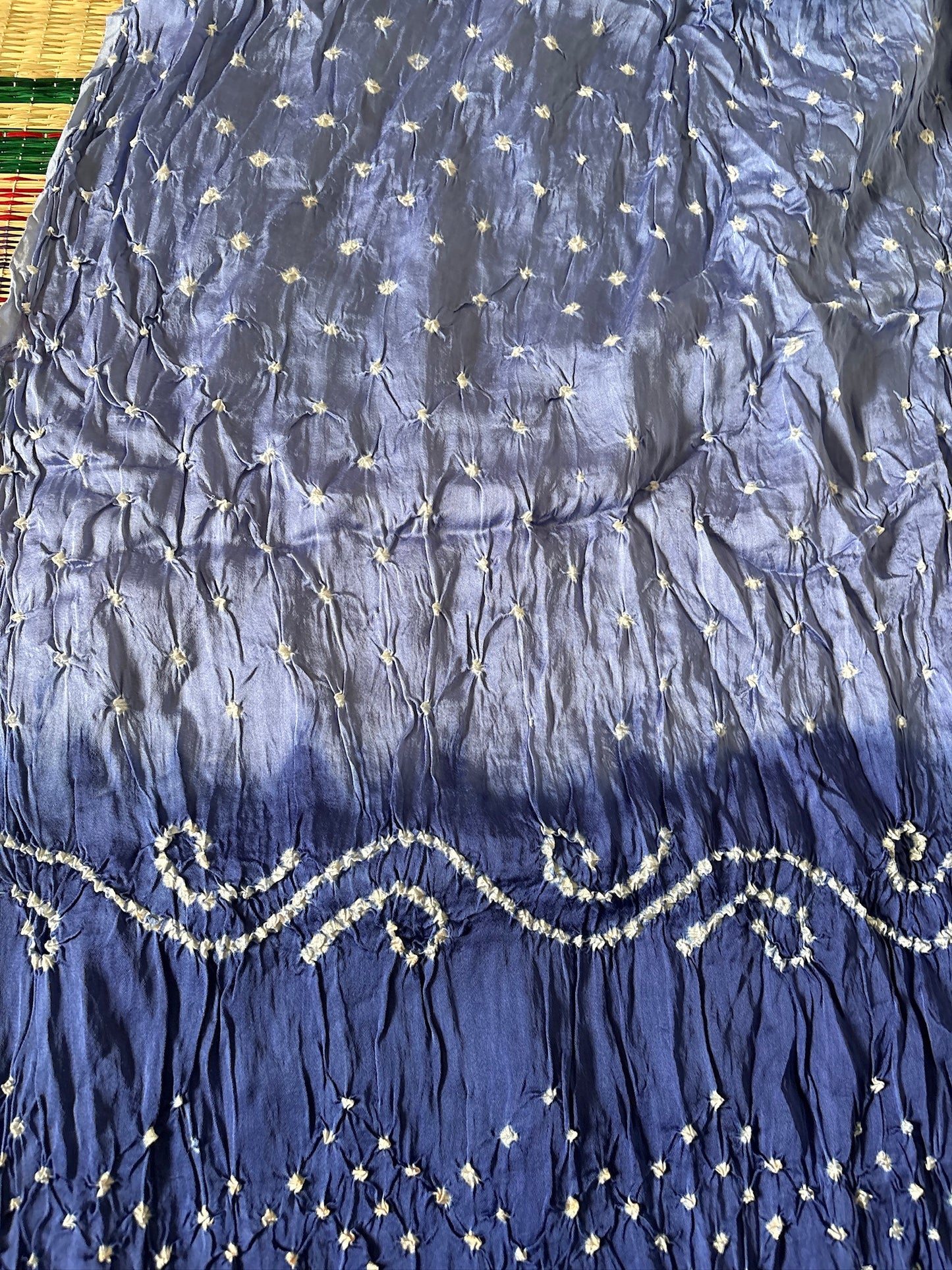 Gajji silk Bandhej saree with laadu design - Blue