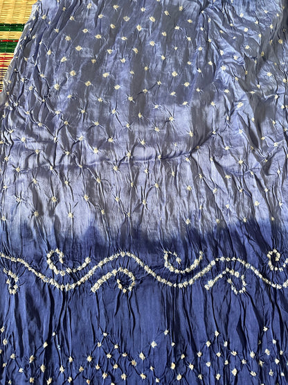 Gajji silk Bandhej saree with laadu design - Blue