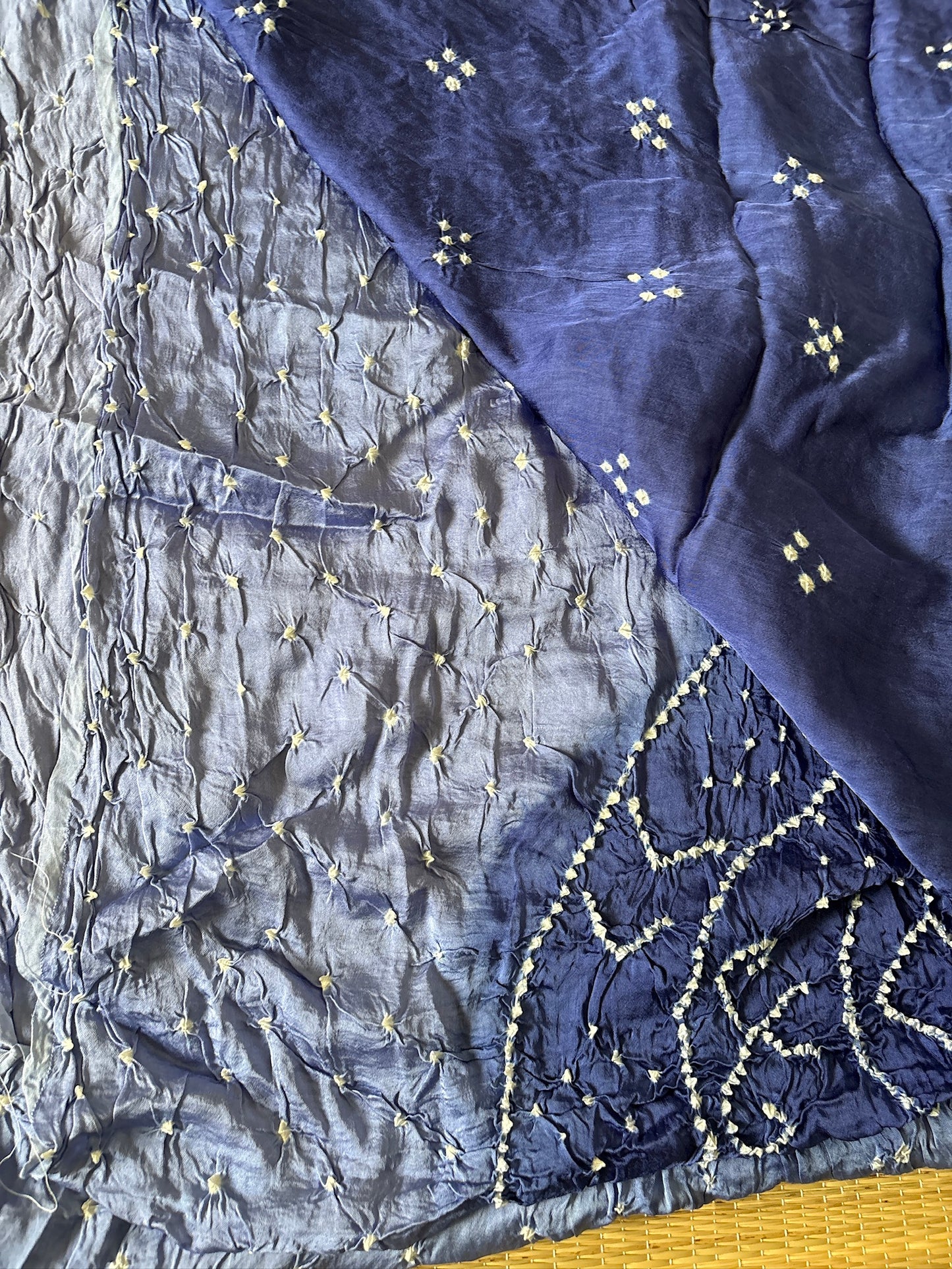 Gajji silk Bandhej saree with laadu design - Blue