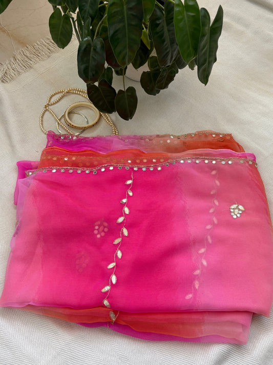 Gulaab chiffon saree - pink