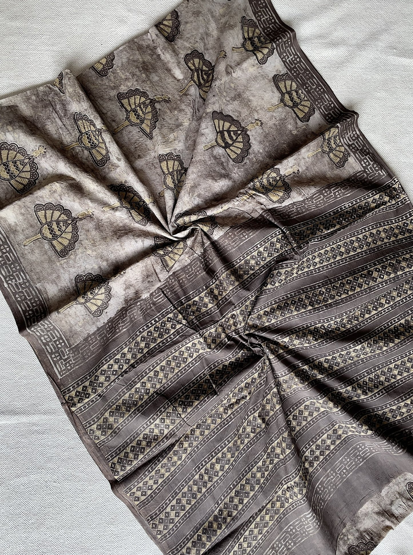 Vanaspati handblock print pure cotton saree - 10