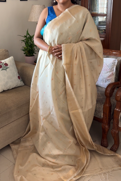 Pure Munga silk saree - Beige