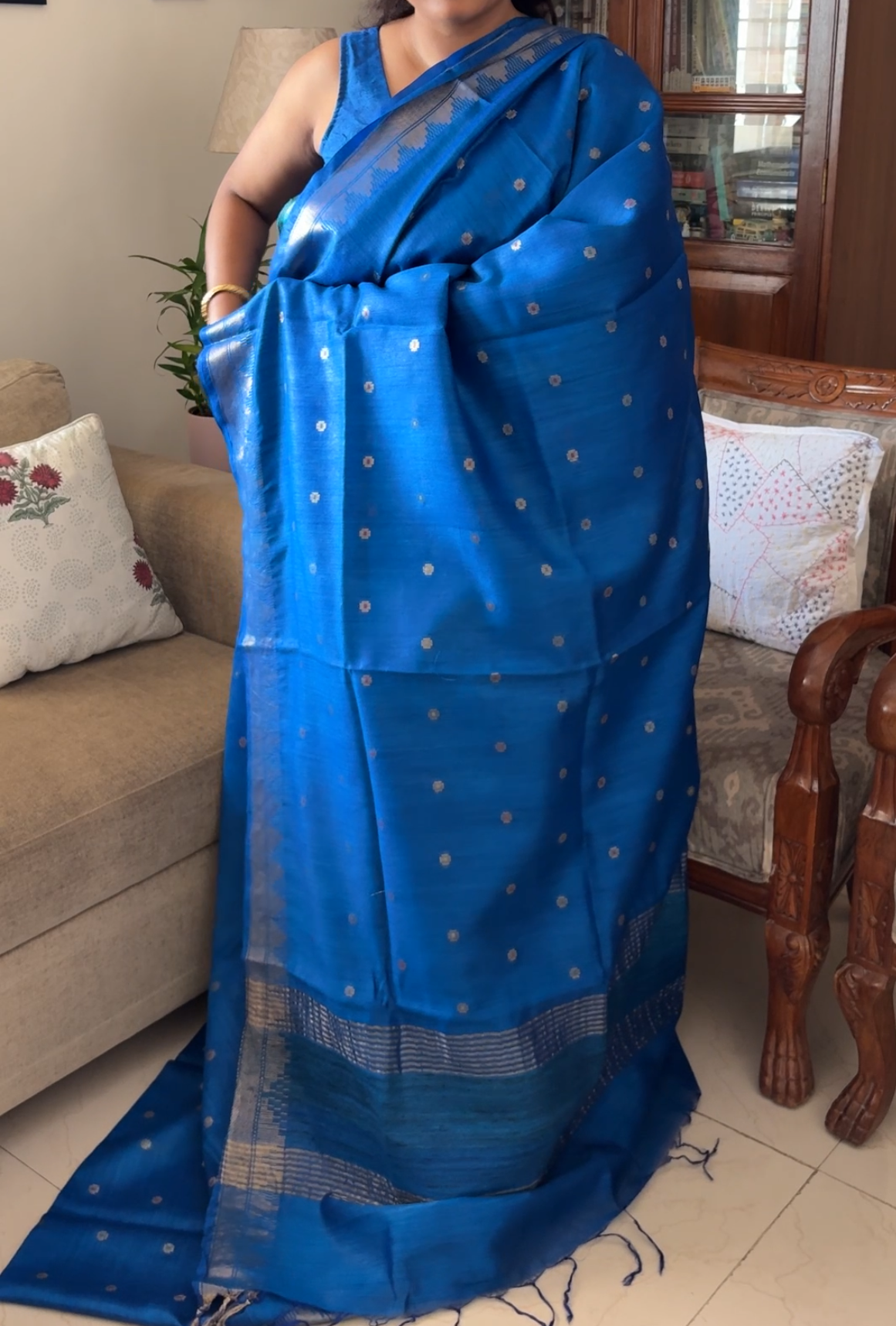 Pure Munga silk saree -Blue