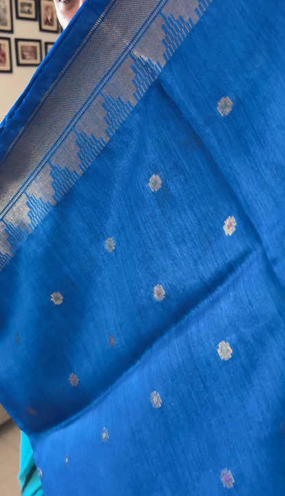Pure Munga silk saree -Blue