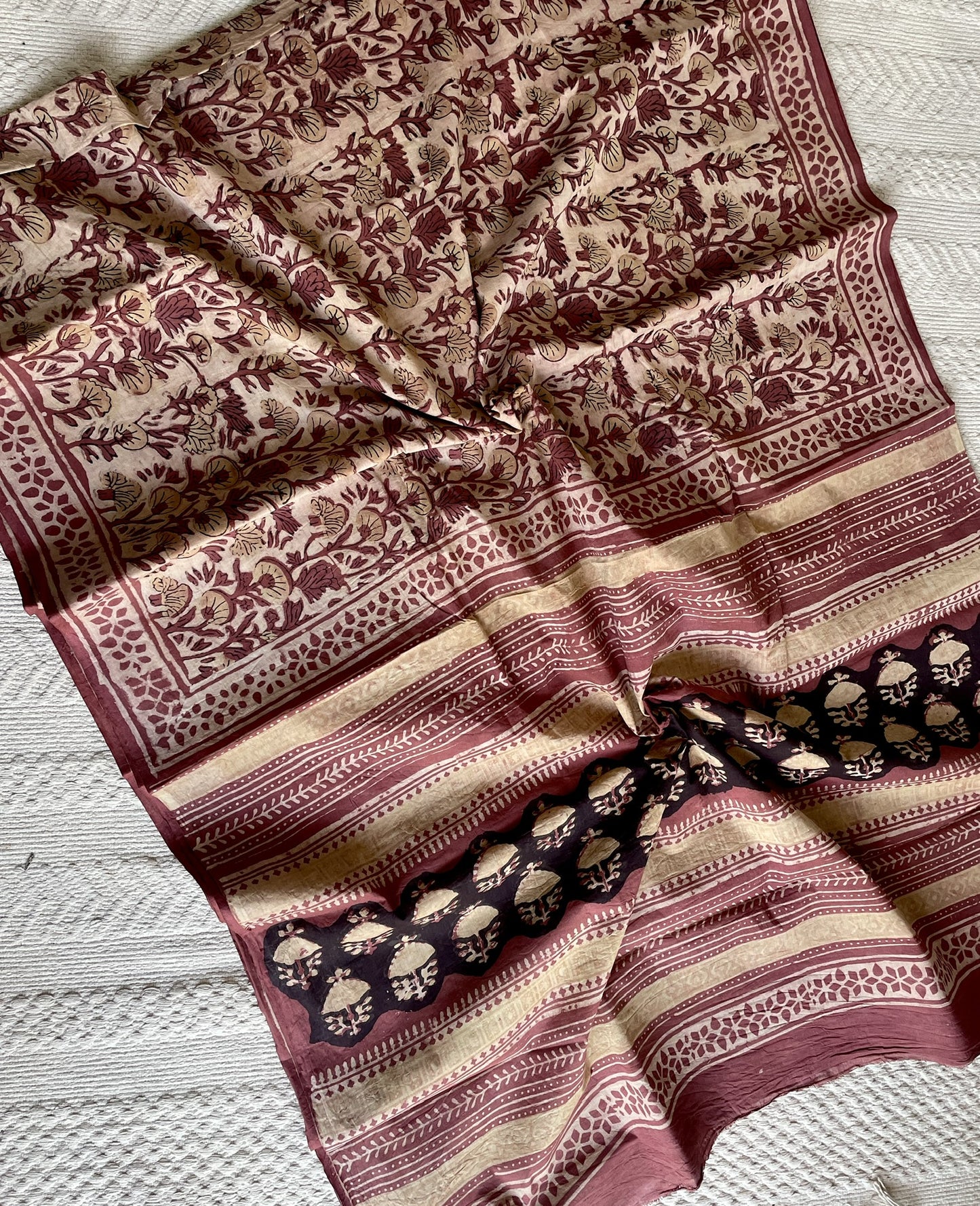 Vanaspati handblock print pure cotton saree - 13