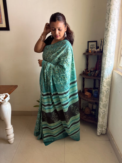 Vanaspati handblock print pure cotton saree - 7